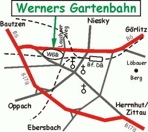 Lageplan zu Werners Gartenbahn